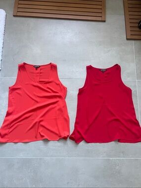 2 Express Women’s Red & Coral Sleeveless Tank Tops! Size: SMALL.